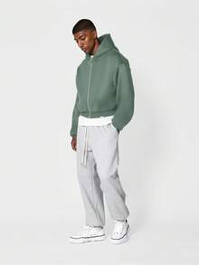 SUMWON 超大拉链连帽短款外套 秋冬叠穿必备休闲街头风纯色 - 薄荷綠 - 查看 3