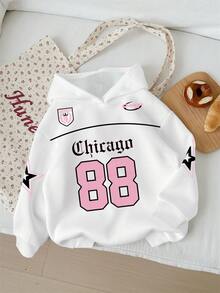 SHEIN EZwear Casual Minimalist Numeric 88 Print Sweatshirt, Suitable For Autumn/Winter - Multicolor - View 5