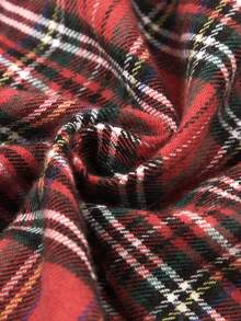 EGENSIO Red Plaid Print Button Front Casual Long Sleeve Shirt Plaid Button Up Men - Red - View 6