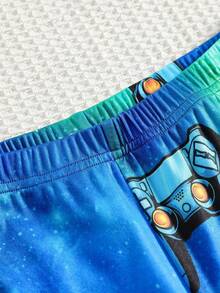 Teen Boy Snug Fit Starry Sky Tech Gamer Luminous Long Sleeve Top And Pants Pajama Set