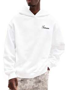 Áo hoodie nam SUMWON thêu logo chữ, kiểu dáng thường ngày năng động, thích hợp cho mùa thu đông. - trắng - Xem 3