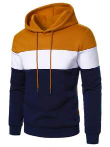 Manfinity Homme 男士连帽卫衣，休闲长袖套头衫，男士连帽衫，男士休闲连帽衫 - 彩色 - 查看 1