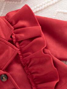 SHEIN Conjunto de falda y sombrero para niñas, primavera/otoño - Rojo - Ver 6