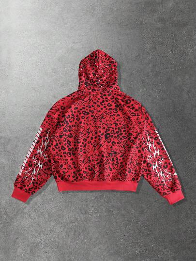 Street Life Men's Leopard Print Long Sleeve Hoodie, Autumn/Winter