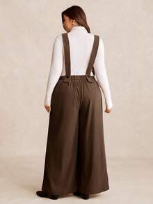 EMERY ROSE 大码灯芯绒工装裤 - 咖啡棕 - 查看 2