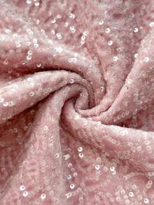 SHEIN Unity Women's Glamorous Sequin Embellished Mini Skirt With Lining - Pink - View 6