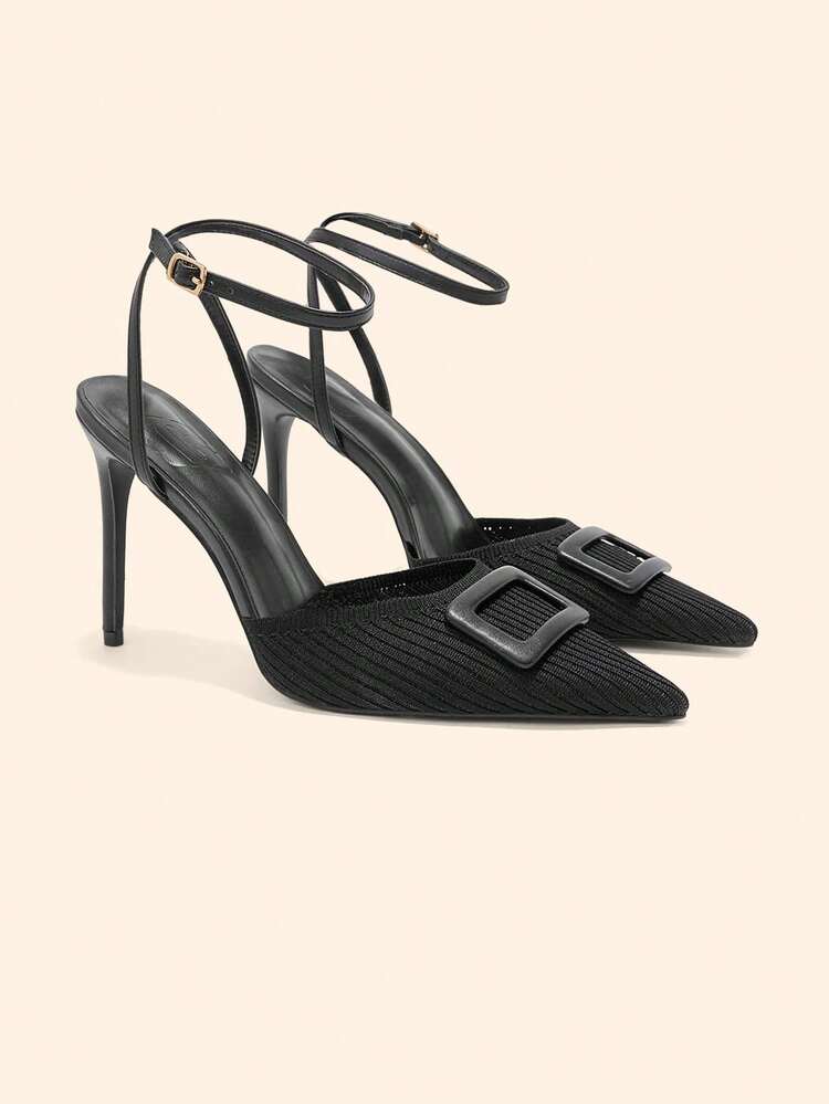 CUCCOO BASICS Women's Pointed Toe Buckle Design Fashion High Heels For Daily Wear
