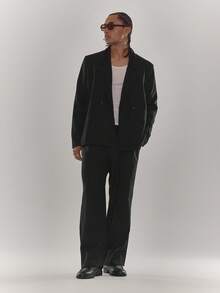 Musero Oversized Large Lapel Tailored Smart Style Blazer SPRING SUMMER Tailoring Smartwear - Black - View 3