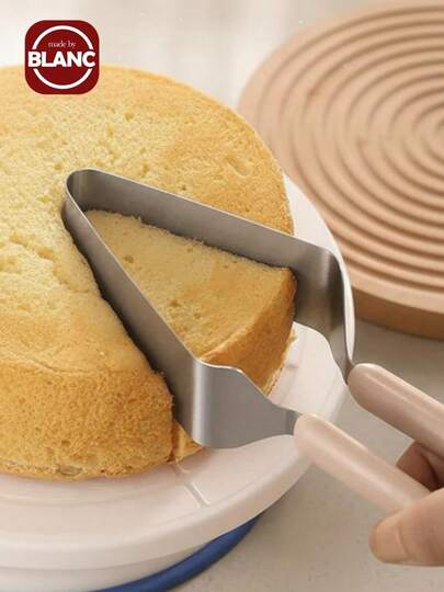 1pc Stainless Steel Cake Clip, Cake Slicer, Cake Clip, Slicer, Cake Cutting Special Baking Tool, Handicraft For Hotel Modern Minimalist Food Clip, Triangular Cake Transfer Baking Tool