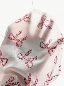 Genkimix Kids 2pcs/Set Young Girls Pink Minimalist Cat & Bow Print Long Sleeve Pajamas - Baby Pink - View 6