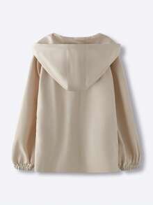 Chiquease Damen lässige, locker sitzende Kapuzen-Windjacke, geeignet für den Outdoor-Bereich, Skifahren, Sportaktivitäten im Herbst/Winter - Aprikosenfarben - Übersicht 2