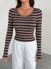 SHEIN Tall Camiseta interior térmica de cuello alto gruesa para mujer, versátil para primavera y verano/verano y verano - Marrón - Ver 10