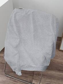 Manfinity Joysei 浅灰色标准尺码男士宽松落肩加厚圆领套头卫衣，长袖上衣