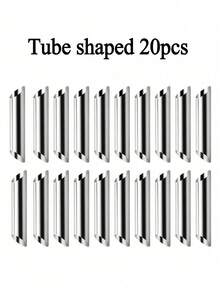 牛角面包锥模具 - 可重复使用的不锈钢管，适用于自制空心糕点，专业DIY烘焙工具 - 銀色 - 查看 10