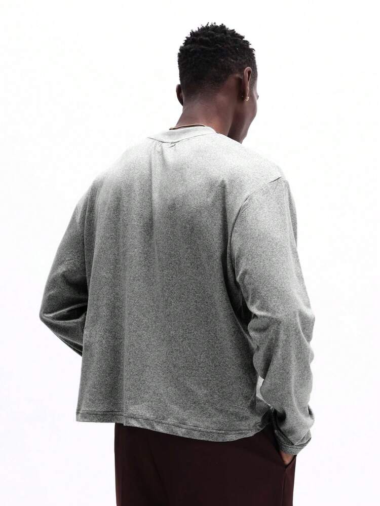 Long Sleeve Crew Neck With Cursive Embroidery