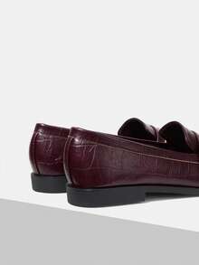 MOTF WOMEN COMFORTABLE RETRO BRITISH STYLE LOAFERS, FASHIONABLE & ELEGANT - Burgundy - View 5