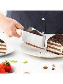 1 件不锈钢蛋糕夹、蛋糕切片器、蛋糕夹、切片器、蛋糕切割专用烘焙工具、酒店手工艺品现代简约食品夹、三角形蛋糕转移烘焙工具