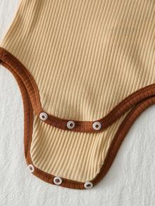 Loomiva 3-częściowy zestaw body niemowlęcego dla chłopca/dziewczynki z dzianiny w bloki kolorów, z okrągłym dekoltem i długim rękawem - Wielokolorowe - Zobacz 4