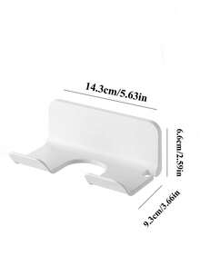 1/2个通用吹风机支架，吹风机挂架，壁挂式，带插头和电线整理器，自粘式，适用于橱柜和浴室 - 彩色 - 查看 8