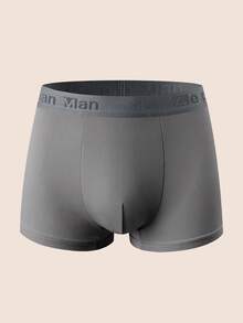 Manfinity Underwear&Sleepwear Basics 5pcs/Set Plus Size Men's Letter Waistband Boxer Briefs, Multi-Color