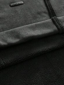 AXEPEAK Bộ áo nỉ chui đầu cỡ tiêu chuẩn thường ngày dành cho nam, họa tiết bông tuyết chắp vá màu đen, mùa thu/đông - màu đen - Xem 6