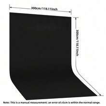 10x10ft High Density Polyester Photo Backdrop, Solid Black Photography Cloth, Wrinkle Resistant, Washable, Seamless Backdrop Suitable For Portrait Shooting, Video Studio, Party - Background Only - Black - View 8