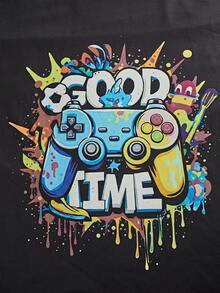 男士长袖印花休闲上衣一件，趣味可爱 - 彩色 - 查看 7