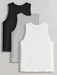 EASEVO Canotta casual tinta unita per uomo taglie forti - Multicolore - Visualizzare 2