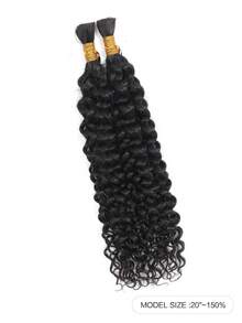 Boho Braids 2 chiếc tóc tết số lượng lớn không có sợi ngang nước xoăn móc tóc con người màu đen tự nhiên tóc nối tóc sóng nước nhỏ không thắt nút tóc nối tóc cho phụ nữ - SNatural - Xem 2