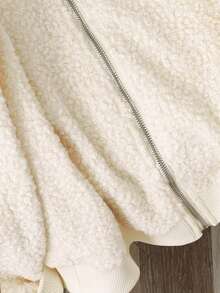 INAWLY Áo khoác nữ trơn màu, dáng rộng, thường ngày, Thu/Đông - trắng - Xem 6