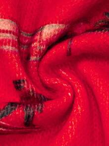 EMERY ROSE Christmas Best-Selling Knitted Top With Christmas Tree, Red House & Ski Resort Prints – Festive Vibe, Casual, Stylish & Versatile - Red - View 8
