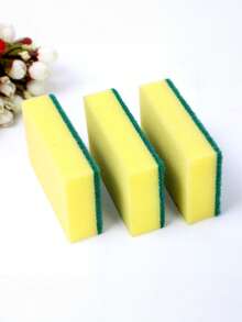 2/4件/10件装 魔力海绵擦 碳化硅除锈清洁刷 去垢清洁擦，厨房、浴室、家居用品供应商 - 綠色 - 查看 2