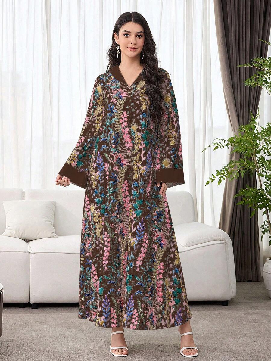 SHEIN Najma 优雅、奢华、优雅的女士宽松连衣裙 - 彩色 - 查看 1