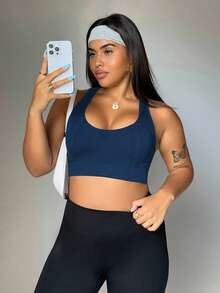 Velisys Bộ 2 áo ngực thể thao khoét lỗ liền mạch màu trơn thoải mái dễ mặc cỡ lớn cho nữ - Nhiều màu - Xem 5