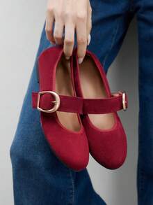 CUCCOO BIZCHIC Mocasini plați simpli, casual, versatili - Burgundia - Vizualizare 5