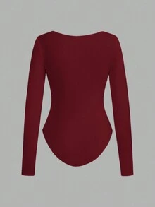 SHEIN EZwear 3 件套女士方领长袖紧身服装，适合秋冬季 - 彩色 - 查看 5