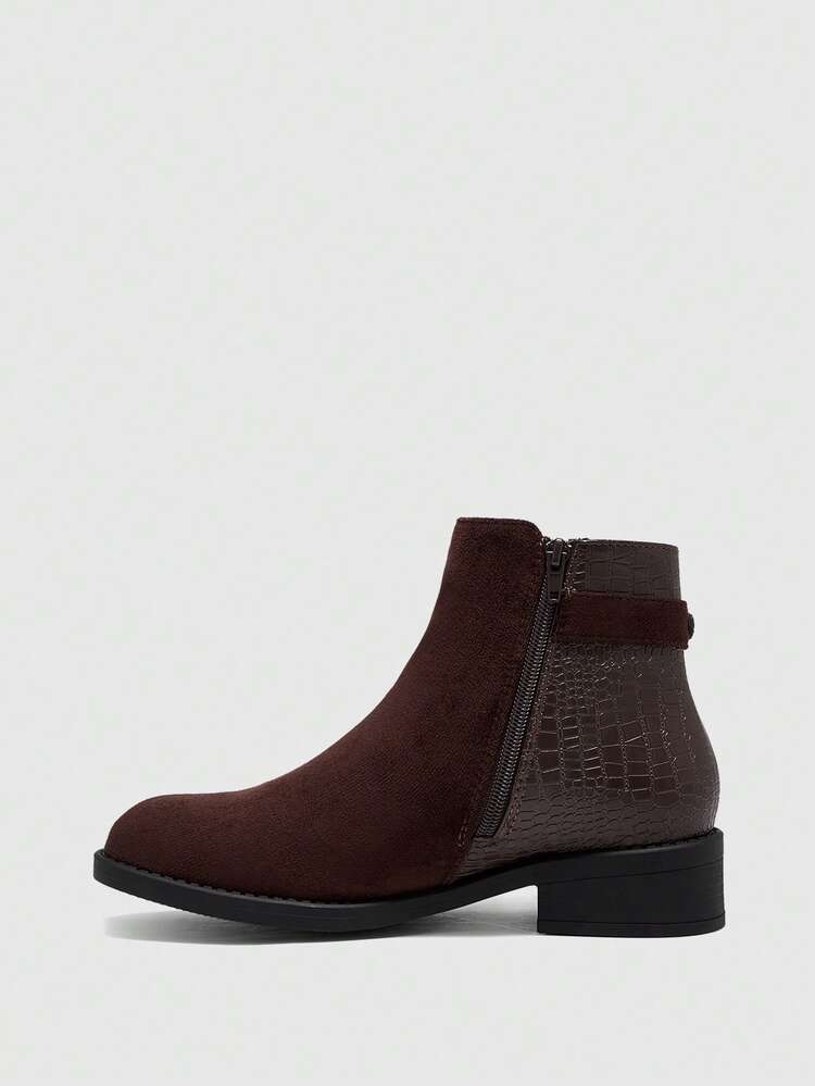 CUCCOO BIZCHIC Women's Casual Chunky Heel Mid-Calf Boots, Suitable For Commuting, Autumn/Winter