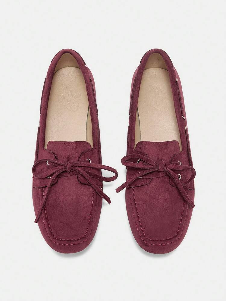 CUCCOO CURVES Plus Size & Wide Width Burgundy Women Comfortable Flat Loafers, Suitable For Vacation, Casual, And Daily Commute