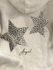 INAWLY 女士休闲宽松落肩卫衣秋季女装 - 淺灰色 - 查看 5