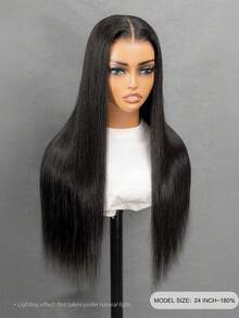 ALL READY WIG 180% Density Affordable Long Straight All Ready Wig Pre Bleached Pre Plucked Pre-Cut Lace Melting Lace Front 6x4 Glueless Closure Wig Real Human Hair 9AM HAIR