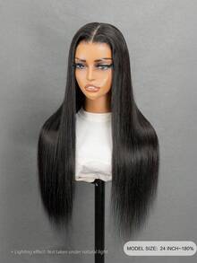 ALL READY WIG 180% Density Affordable Long Straight All Ready Wig Pre Bleached Pre Plucked Pre-Cut Lace Melting Lace Front 6x4 Glueless Closure Wig Real Human Hair 9AM HAIR