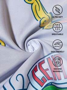 FRIENDS X SHEIN 2件套花卉印花枕套，缎纹面料，柔软凉爽，光滑抗皱，温和呵护头发和皮肤 - 彩色 - 查看 4