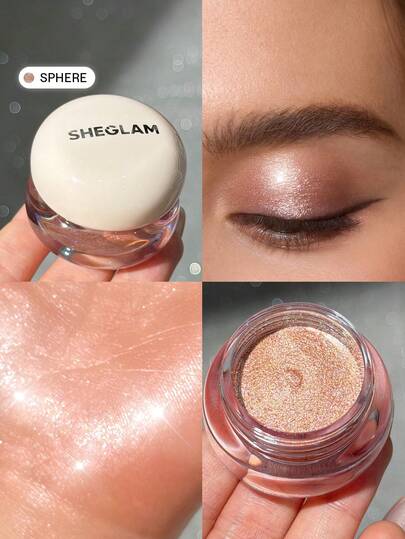 SHEGLAM Starstruck Cream Eyeshadow Pot-Sphere Brand Beauty Makeup Face Paint Cosmetic For Women Girls Perfect For Winter Spring Ideal For Y2K Fancy Fashion Suitable For Birthday Gift Party Ready Best Color