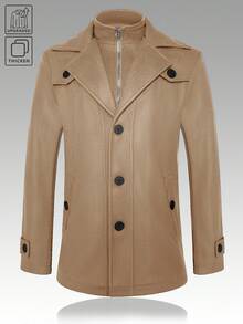 Manfinity Mode Men's Long Sleeve Casual Everyday Office Commute 2 In 1 Coat, Autumn/Winter