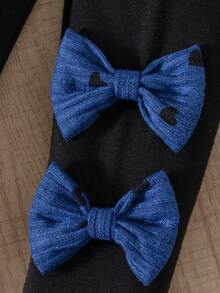 SHEIN 2pcs/Set Young Girl Casual Heart Print Ruffle Trim Long Sleeve Top And Undershirt