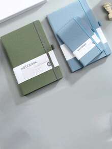 SHEIN 1 件简约 A5 活页夹笔记本，100 张/200 页；A6 商务计划本；A7 迷你学生记事本，适合学生和办公室返校