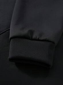 Manfinity Homme Men's Thermal Lined Pullover Sweatshirt With Half Zip Neck And Drawstring Waist Sweatpants Set - Black - View 4