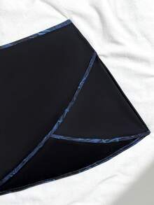 SHEIN Tween Girls Tropical Print Patchwork One-Piece Swimsuit With Crossover Front Cut-Out & Skirt 2-Piece Set - Multicolor - View 6