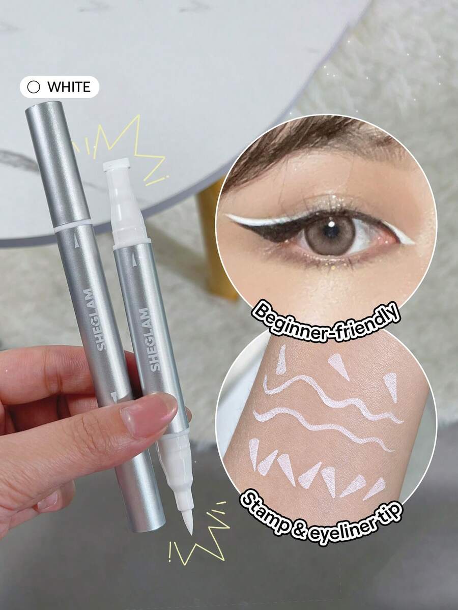 SHEGLAM Wing It 防水眼線筆雙色白色高色度霧面眼線筆速乾超細防水防汗 3 種顏色初學者可混合順滑眼妝 品牌 美容 化妝 化妝品 適合女性與女孩 完美搭配冬季春季 Y2K 時尚 流行 生日禮物 假期 派對準備就緒 最佳顏色 - 白色 - 查看 1