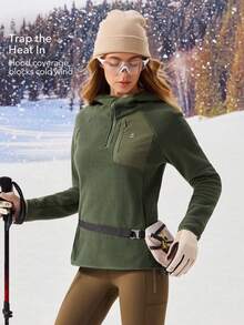 OutZeal Women Winter Thermal Outdoor Fleece Long Sleeve Camping Hiking Zip Up Jacket With Pocket